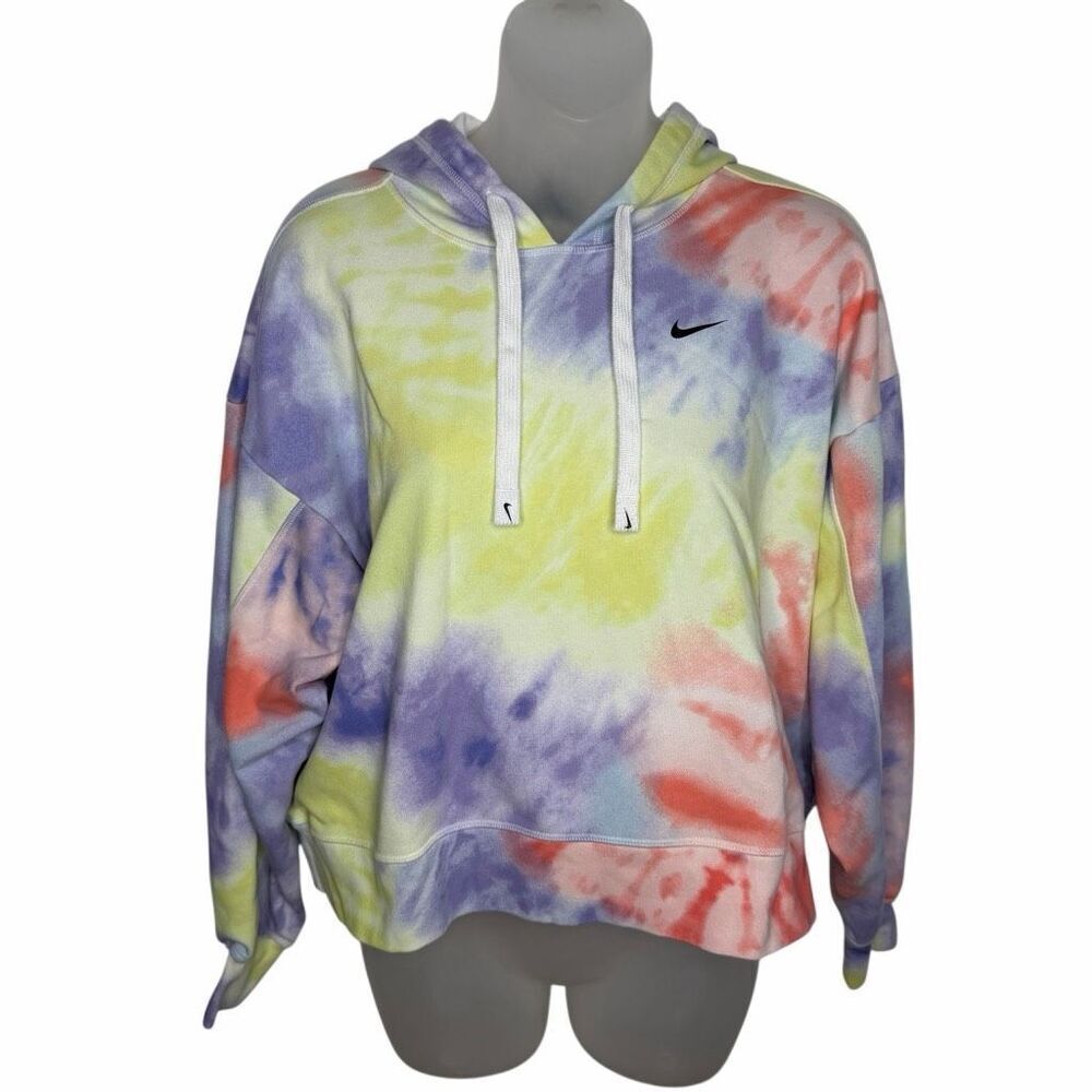 NIKE Women's Dri-FIT Get Fit Tie-dye Pullover Training Hoodie Purple‎ Small - Picture 5 of 5